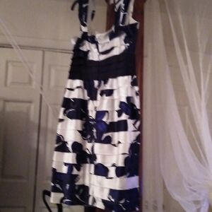 Layered dress black blue and white